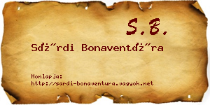 Sárdi Bonaventúra névjegykártya